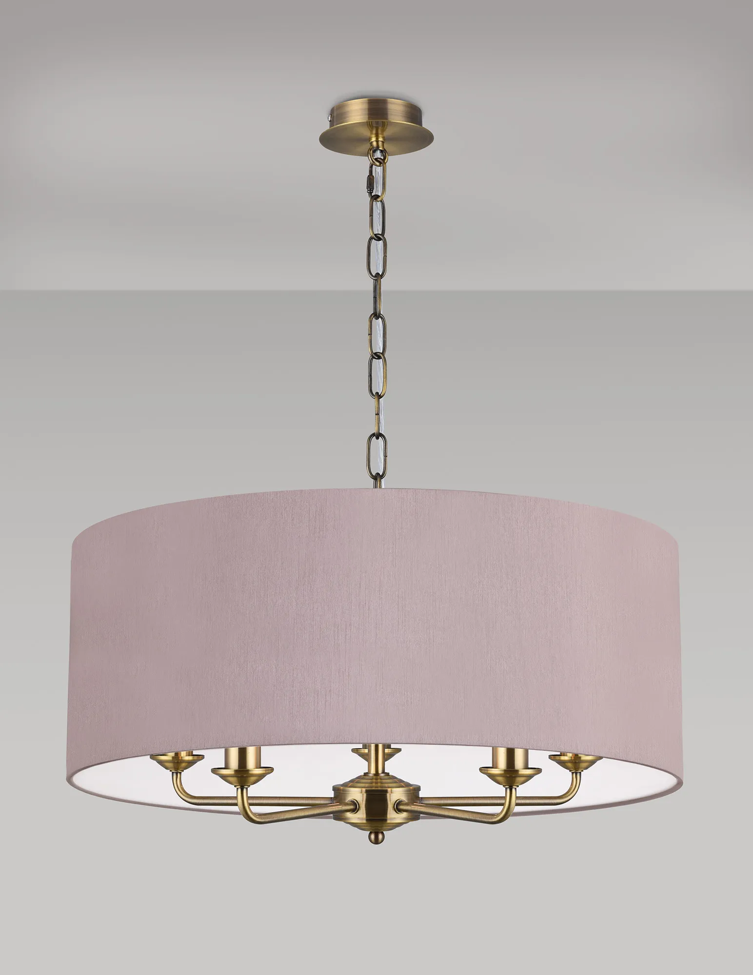 Banyan 60cm 5 Light Pendant Antique Brass; Taupe/Halo Gold DK0664  Deco Banyan AB TA